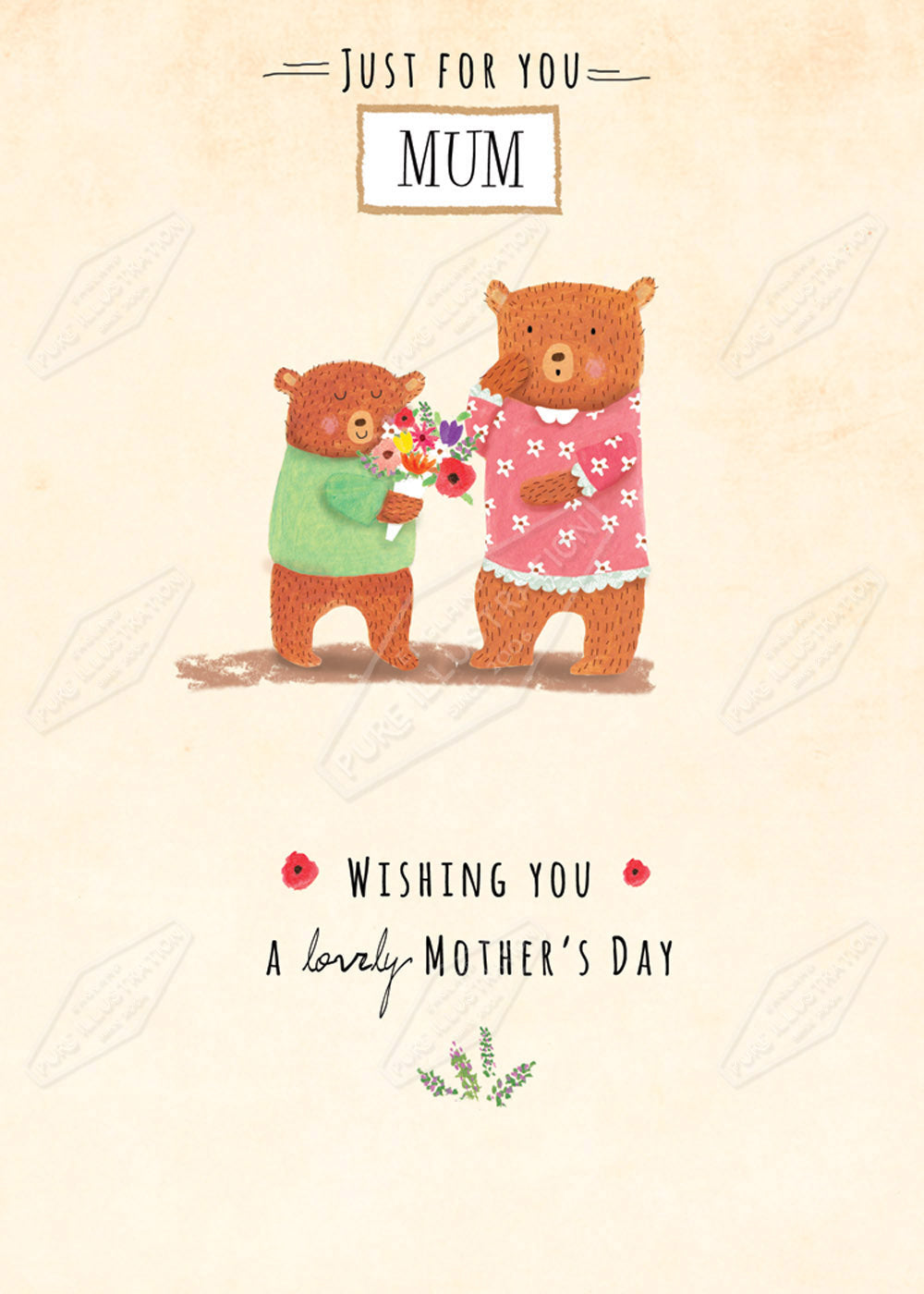 Cute Mother's Day Greeting Card Design by Cory Reid for Pure Art Licensing Agency & Surface Design Studio