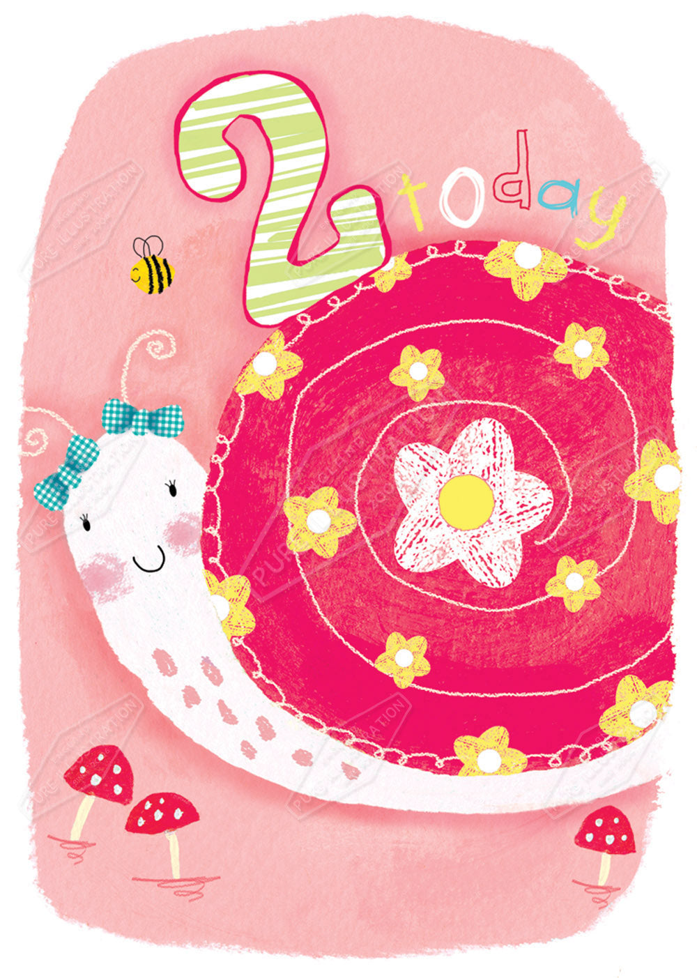 Birthday Snail Age Card Greeting Card Design by Cory Reid for Pure art Licensing Agency & Surface Design Studio