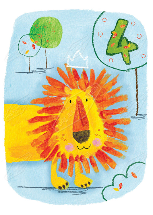 Birthday Lion Age Card Greeting Card Design by Cory Reid for Pure art Licensing Agency & Surface Design Studio