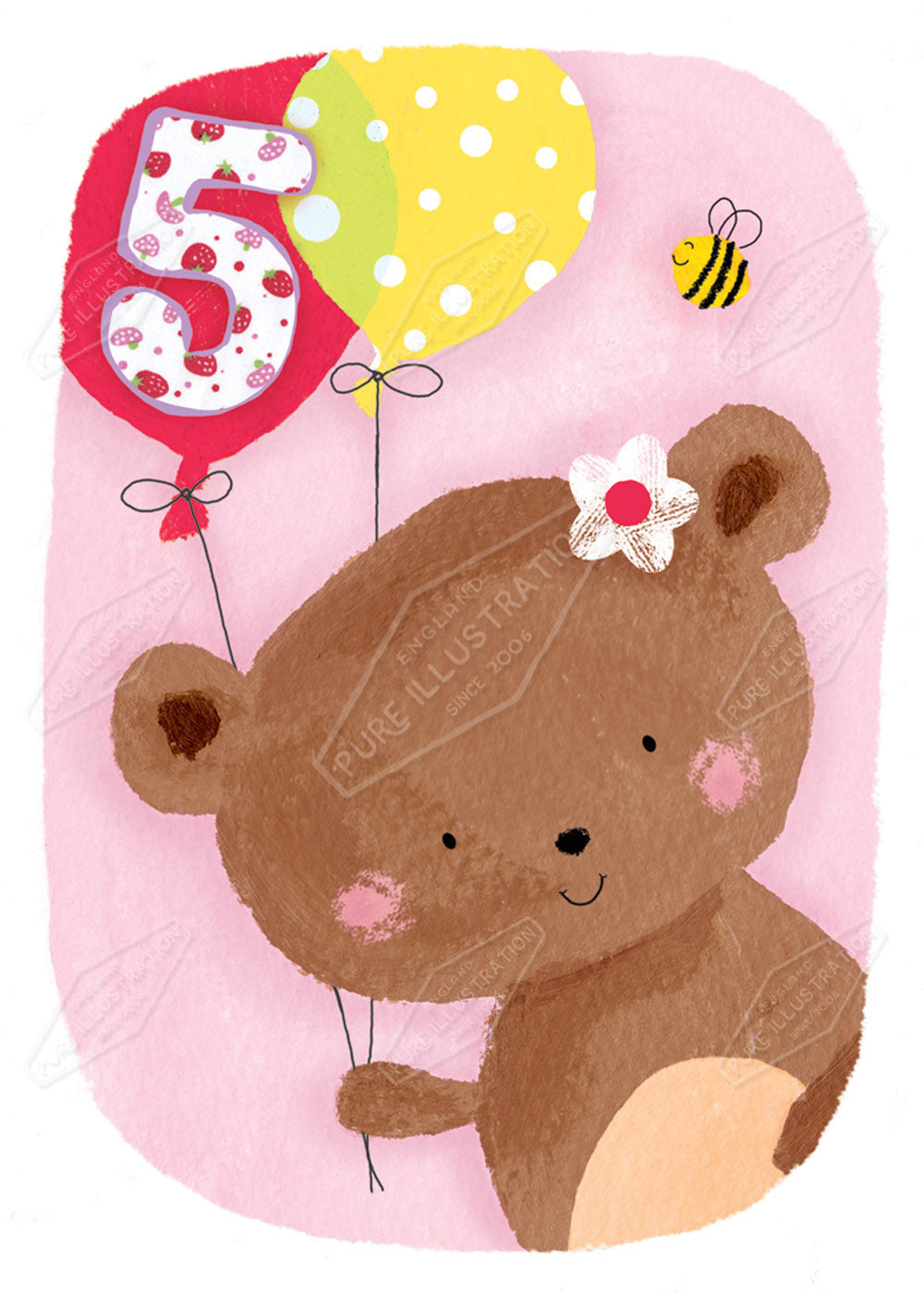 Birthday Cute Bear Card Greeting Card Design by Cory Reid for Pure art Licensing Agency & Surface Design Studio