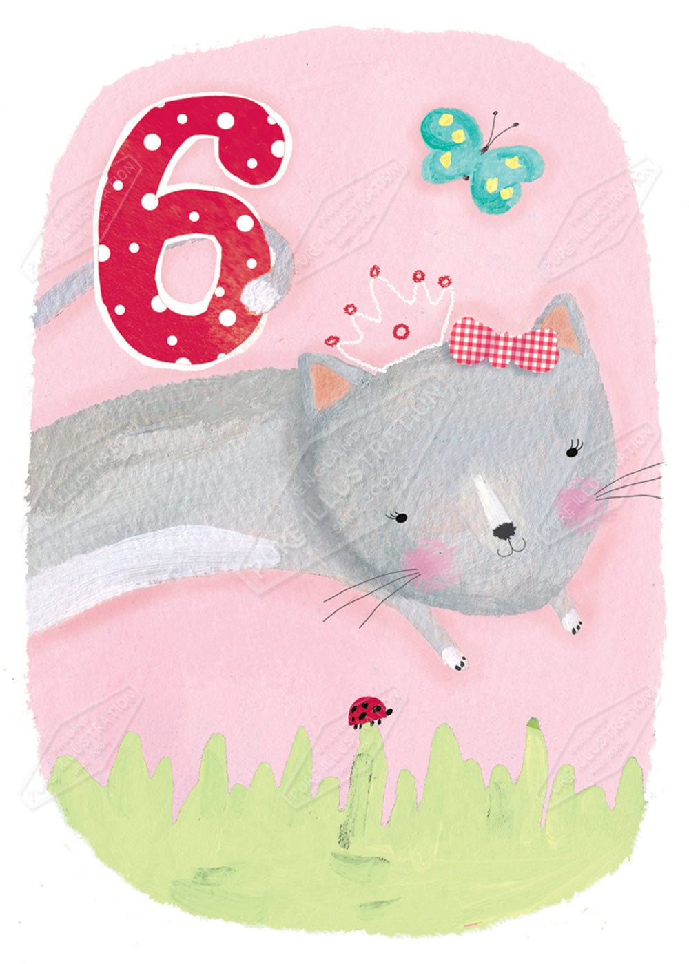 Birthday Cat Age Card Greeting Card Design by Cory Reid for Pure art Licensing Agency & Surface Design Studio