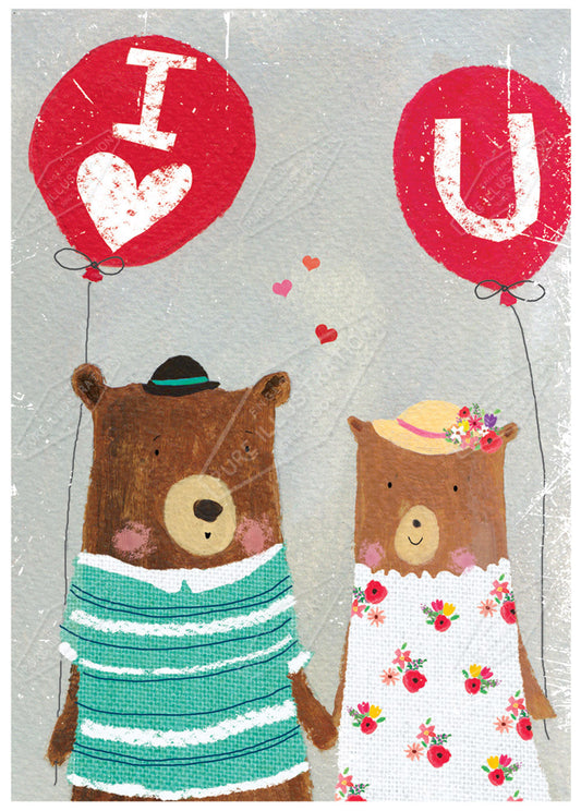 Valentines / Anniversary Bears Greeting Card Design by Cory Reid for Pure art Licensing Agency & Surface Design Studio