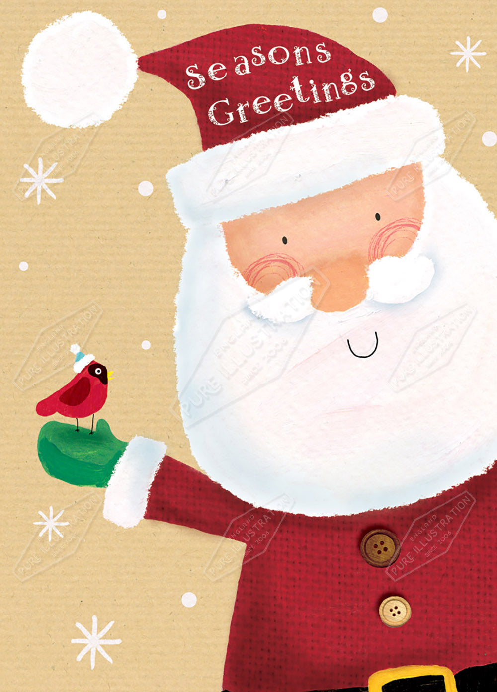 Santa Seasons Greetings by Cory Reid for Pure Art Licensing Agency & Surface Design Studio