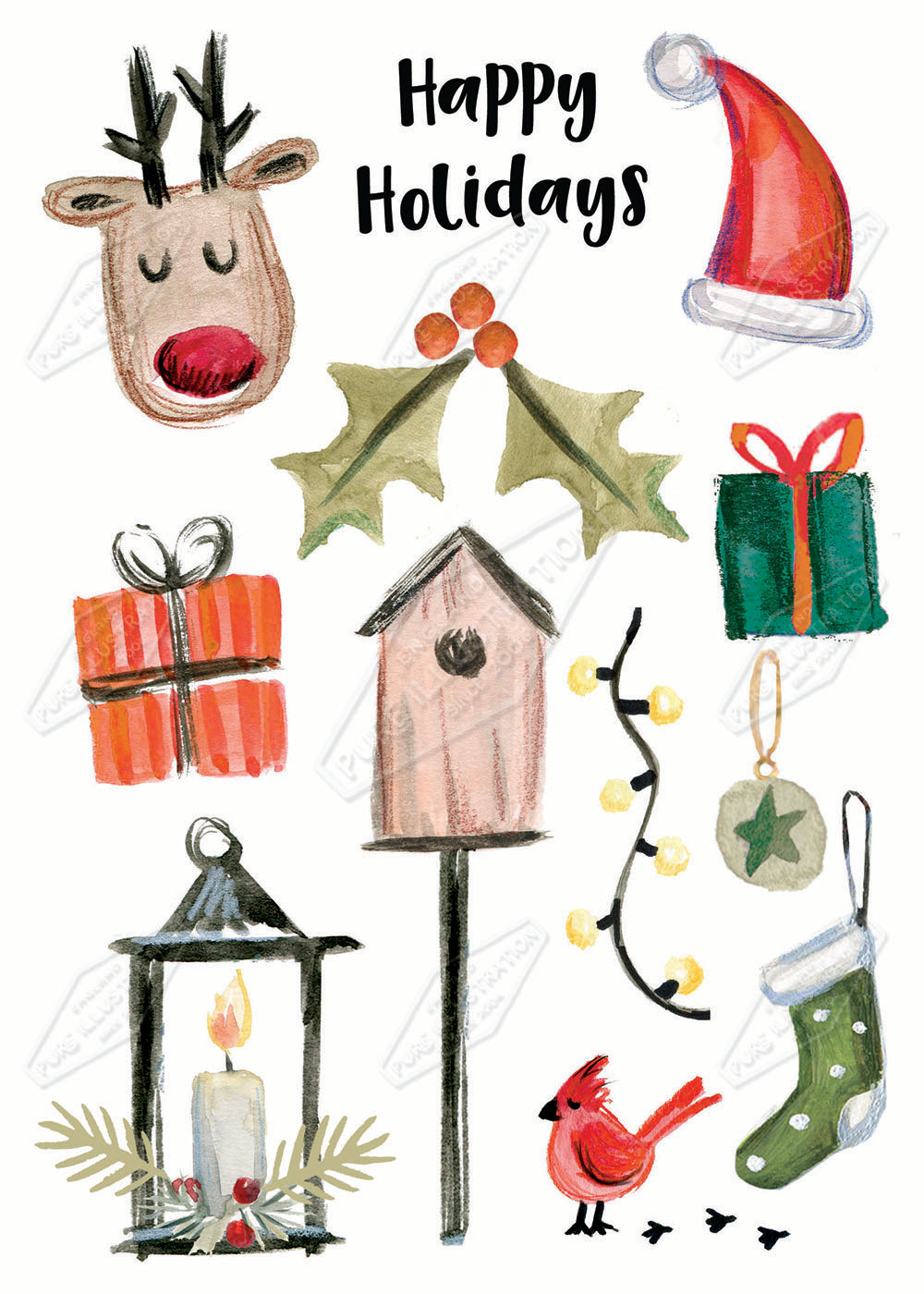 00029738DEV - Deva Evans is represented by Pure Art Licensing Agency - Christmas Greeting Card Design