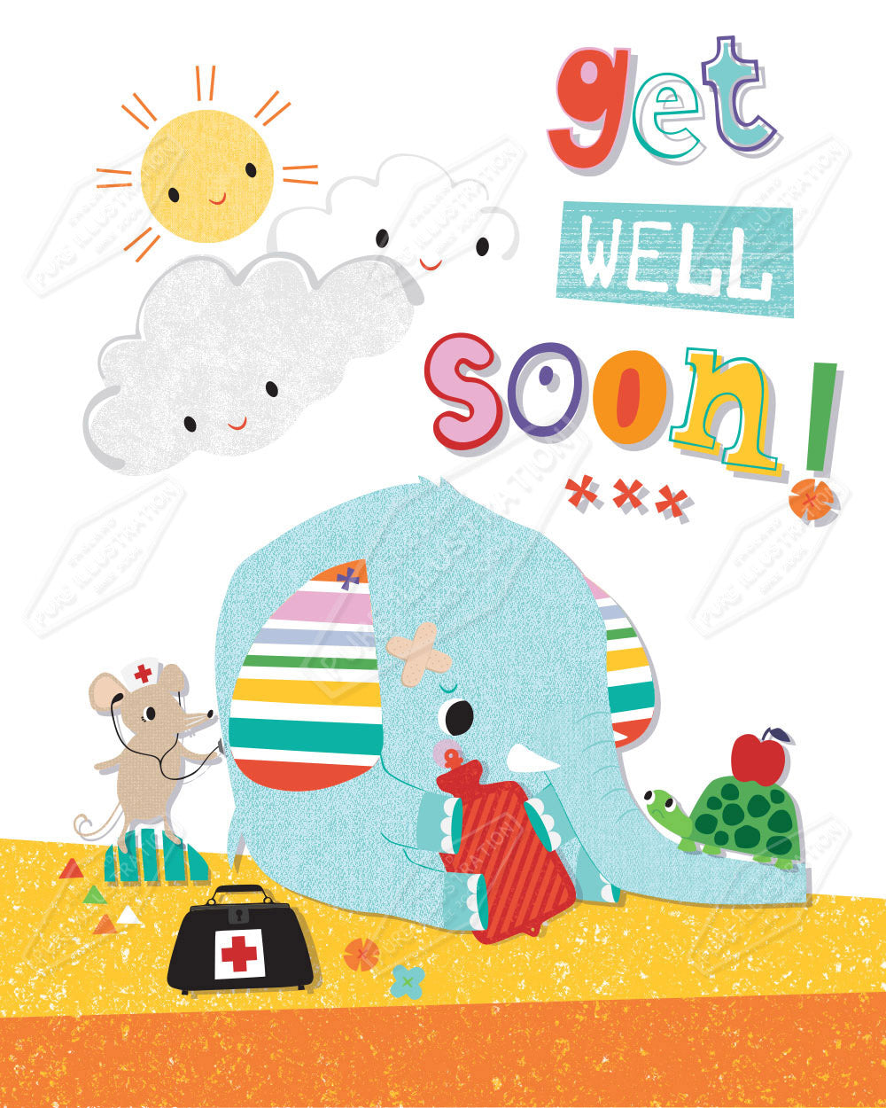 Children's Get Well Design by Gill Eggleston for Pure Art Licensing Agency & Surface Design Studio