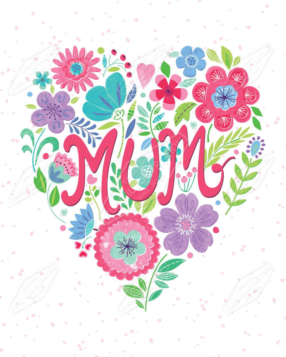 Mum / Mom Heart Design by Gill Eggleston for Pure Art Licensing Agency & Surface Design Studio