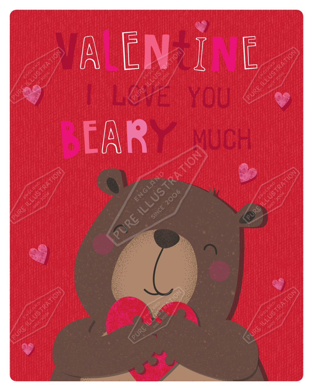 Valentines Bear Design by Gill Eggleston for Pure Art Licensing Agency & Surface Design Studio