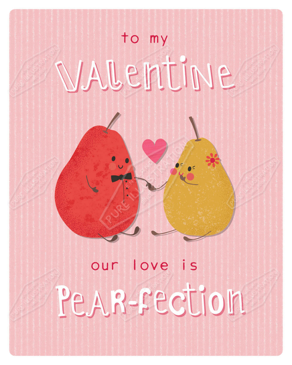 Valentines Pear-Fection Humour Design by Gill Eggleston for Pure Art Licensing Agency & Surface Design Studio