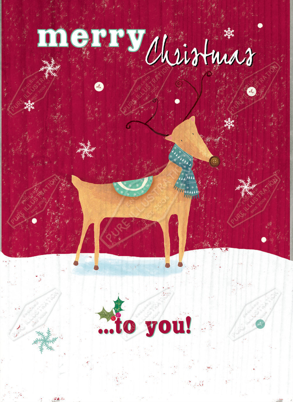 Reindeer Merry Christmas by Cory Reid for Pure Art Licensing Agency & Surface Design Studio