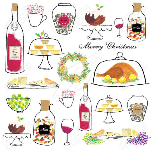 Christmas Meal Illustrations by Cory Reid for Pure Art Licensing Agency & Surface Design Studio