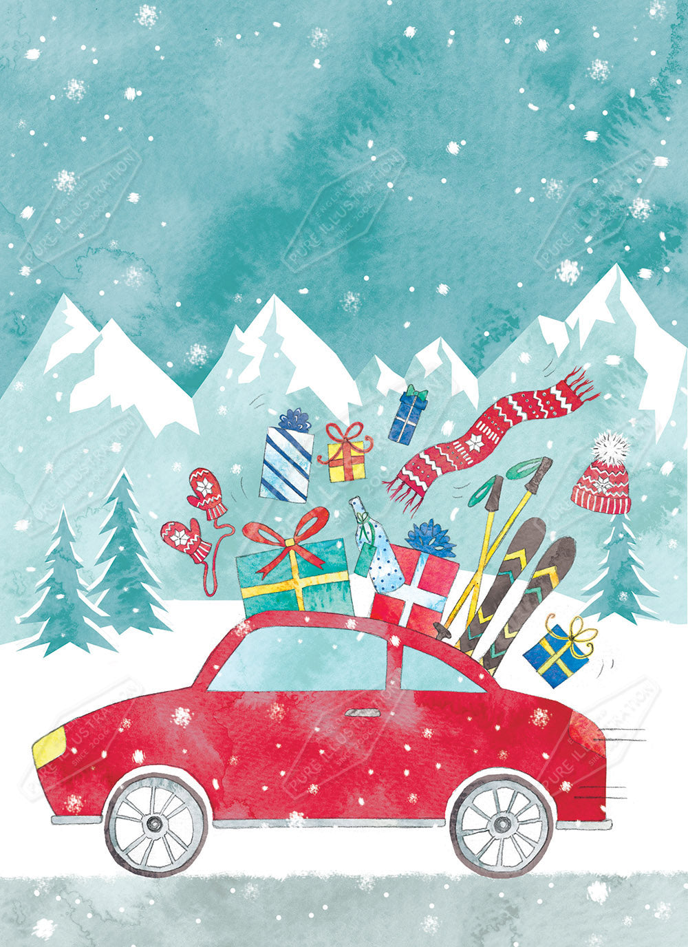 Driving Home for Christmas Design by Victoria Marks for Pure Art Licensing Agency & Surface Design Studio