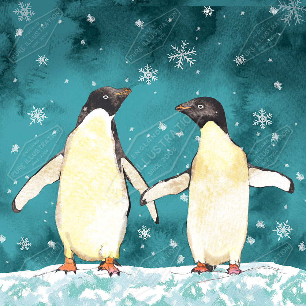 Christmas Penguins Design by Victoria Marks for Pure Art Licensing Agency & Surface Design Studio