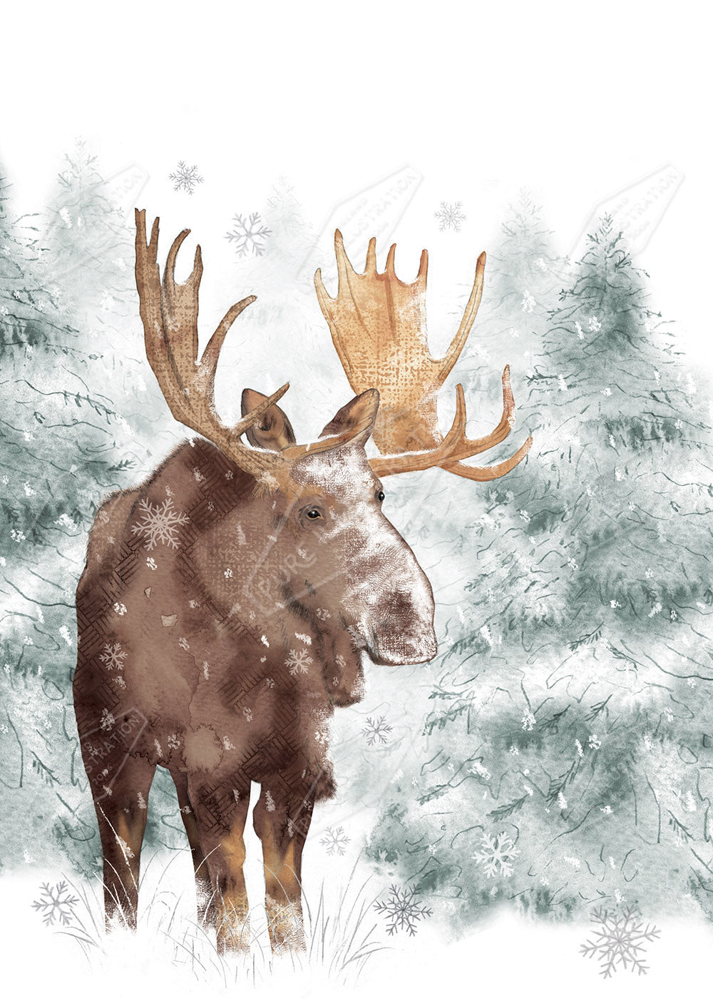 Moose Christmas Design by Victoria Marks for Pure Art Licensing Agency & Surface Design Studio