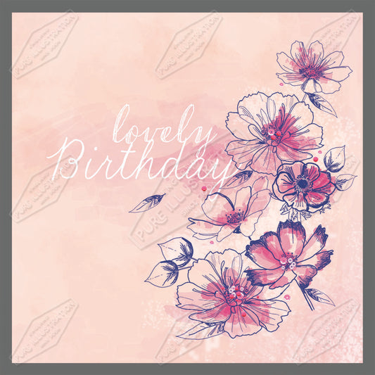Floral Birthday Design by Sarah Lake for Pure Art Licensing Agency & Surface Design Studio