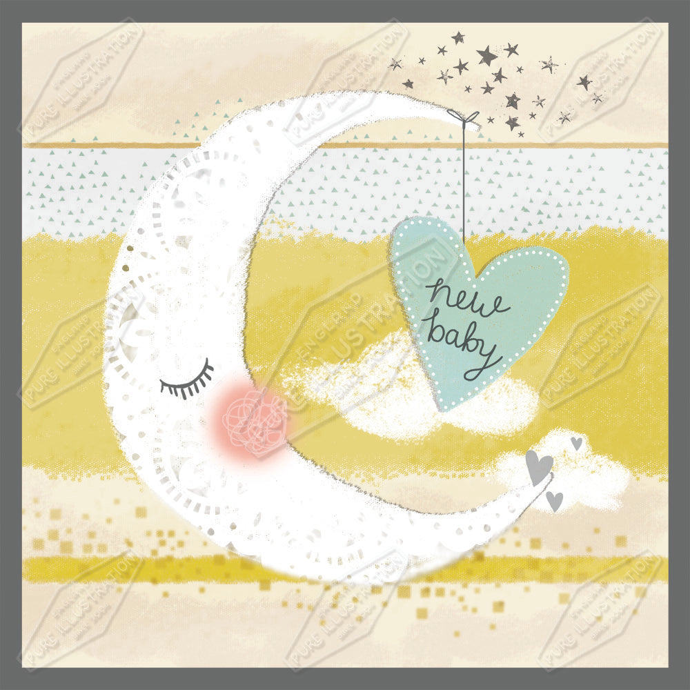 New Baby Moon Design by Sarah Lake for Pure Art Licensing Agency & Surface Design Studio