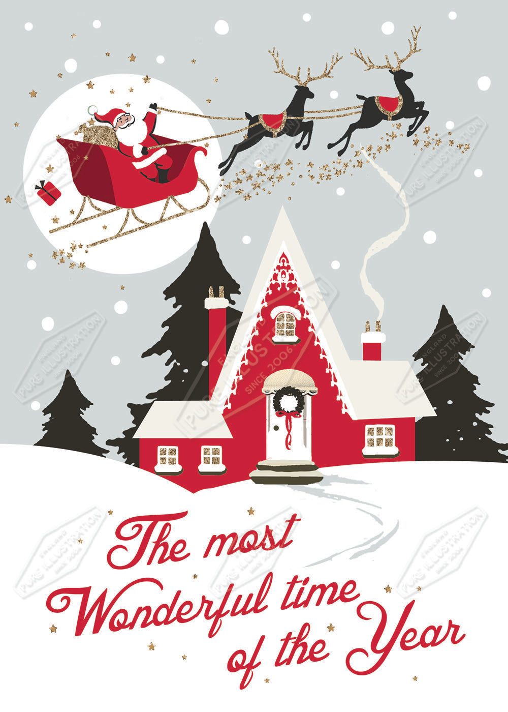00030042DEV - Deva Evans is represented by Pure Art Licensing Agency - Christmas Greeting Card Design