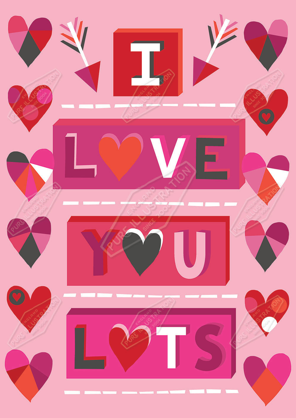 00030146KSP- Kerry Spurling is represented by Pure Art Licensing Agency - Valentine's Greeting Card Design