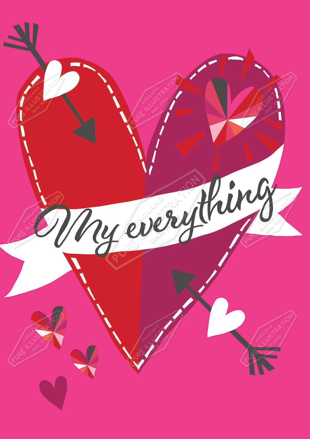 00030147KSP- Kerry Spurling is represented by Pure Art Licensing Agency - Valentine's Greeting Card Design