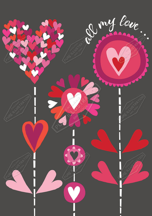 00030148KSP- Kerry Spurling is represented by Pure Art Licensing Agency - Valentine'sGreeting Card Design