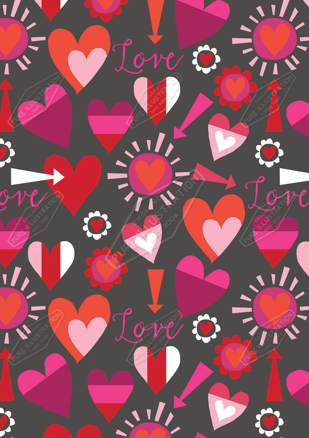 00030149KSP- Kerry Spurling is represented by Pure Art Licensing Agency - Valentines Pattern Design