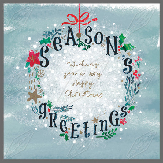 00030173SLA- Sarah Lake is represented by Pure Art Licensing Agency - Christmas Greeting Card Design