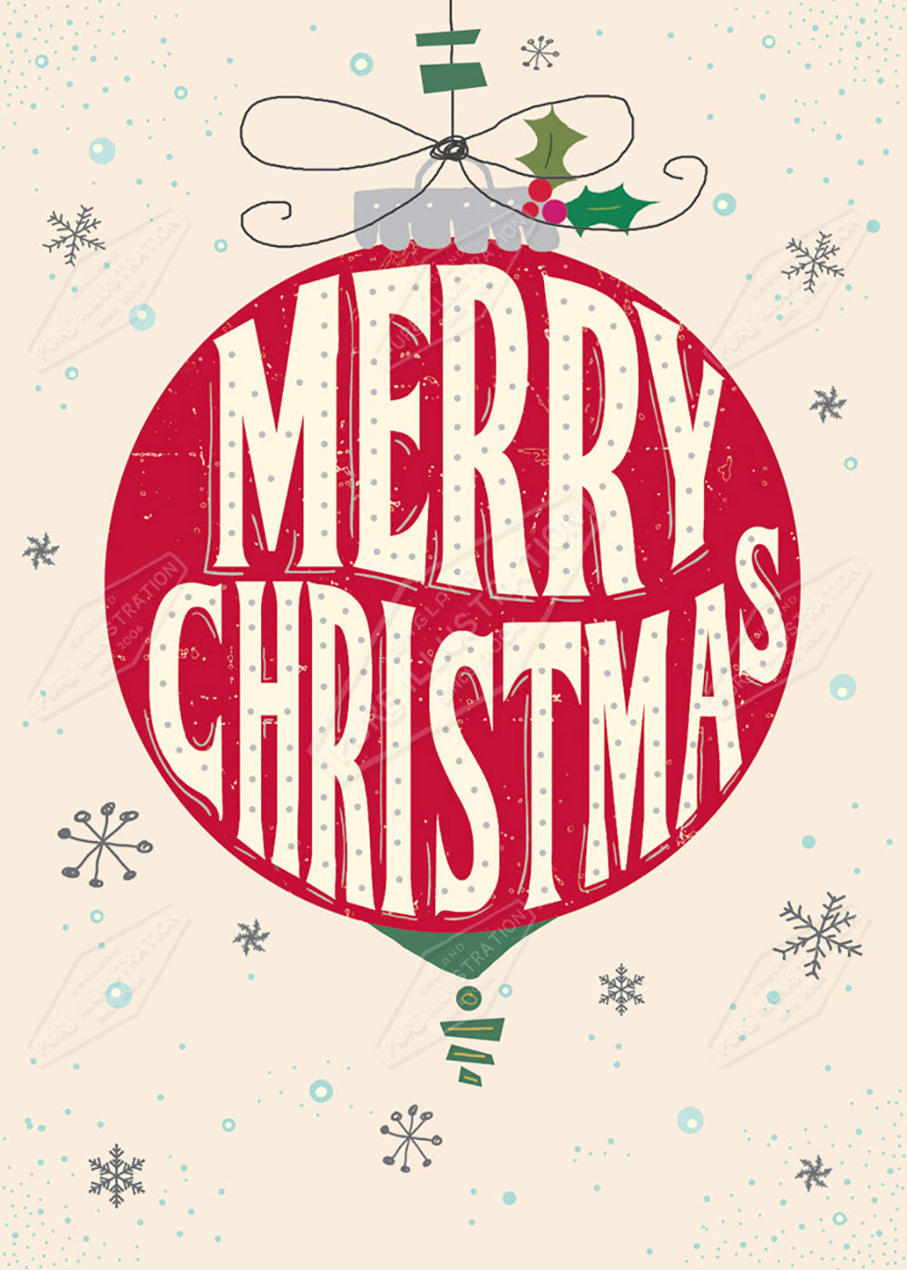 Merry Christmas Retro Bauble Image by Cory Reid for Pure Art Licensing Agency & Surface Design Studio