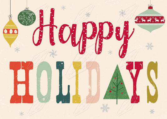Happy Holidays Retro Text Image by Cory Reid for Pure Art Licensing Agency & Surface Design Studio