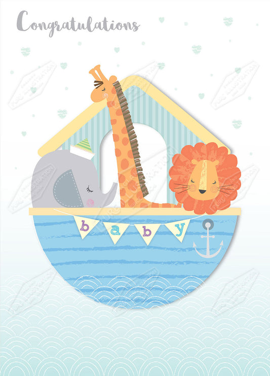 00032074AMC - Amanda McDonough is represented by Pure Art Licensing Agency - New Baby Greeting Card Design