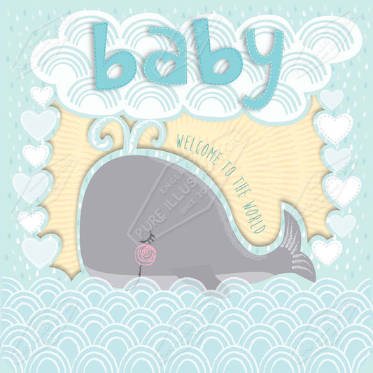 00032077AMC - Amanda McDonough is represented by Pure Art Licensing Agency - New Baby Greeting Card Design