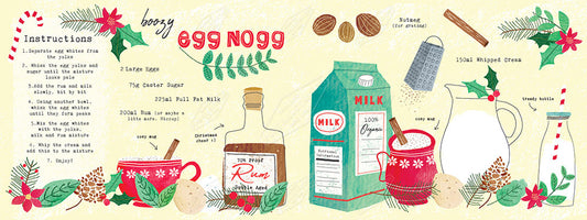 Egg Nogg Recipe Illustration by Cory Reid for Pure Art Licensing Agency & Surface Design Studio