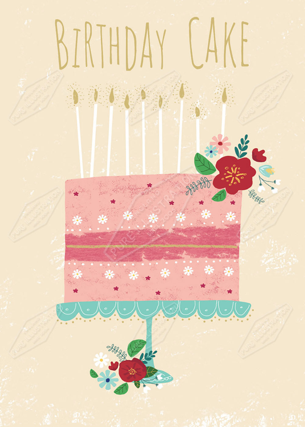 Birthday Cake Illustration by Cory Reid for Pure Art Licensing Agency & Surface Design Studio