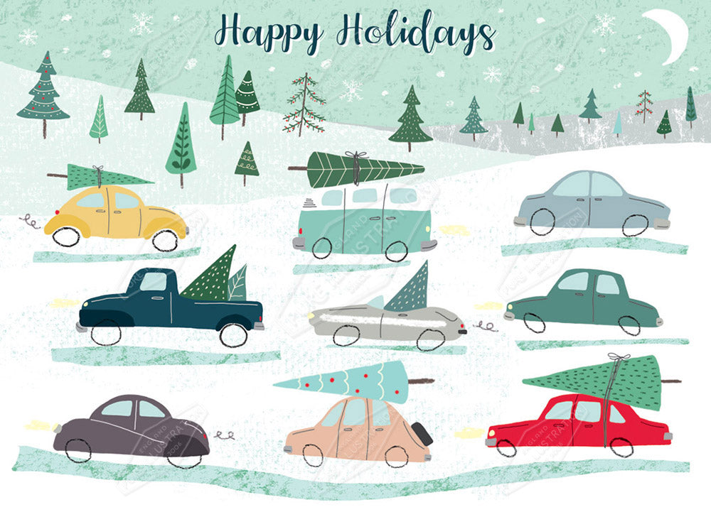 Happy Holidays - Home for Christmas Greeting Card Design by Cory Reid for Pure Art Licensing Agency & Surface Design Studio