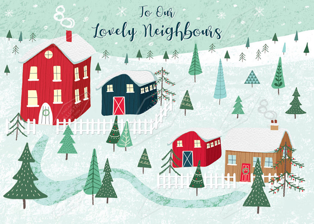 Happy Holidays - Neighbors Christmas Greeting Card Design by Cory Reid for Pure Art Licensing Agency & Surface Design Studio