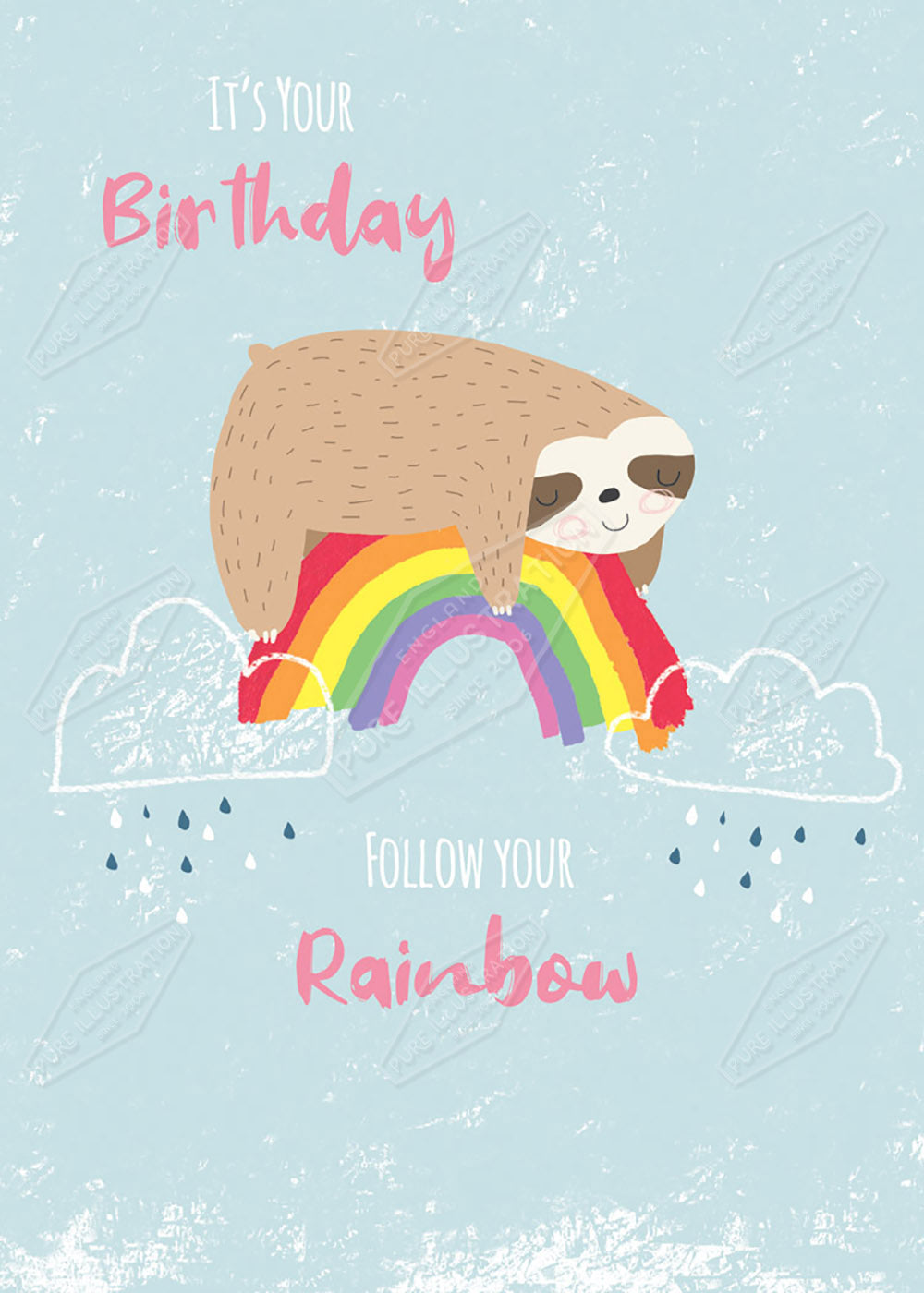 Birthday Sloth by Cory Reid for Pure Art Licensing Agency & Surface Design Studio