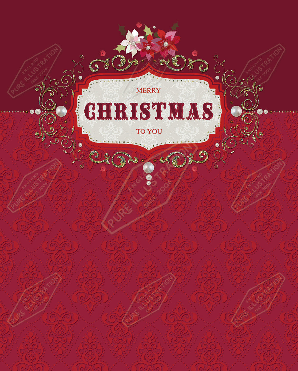 00032199KSP- Kerry Spurling is represented by Pure Art Licensing Agency - Christmas Greeting Card Design