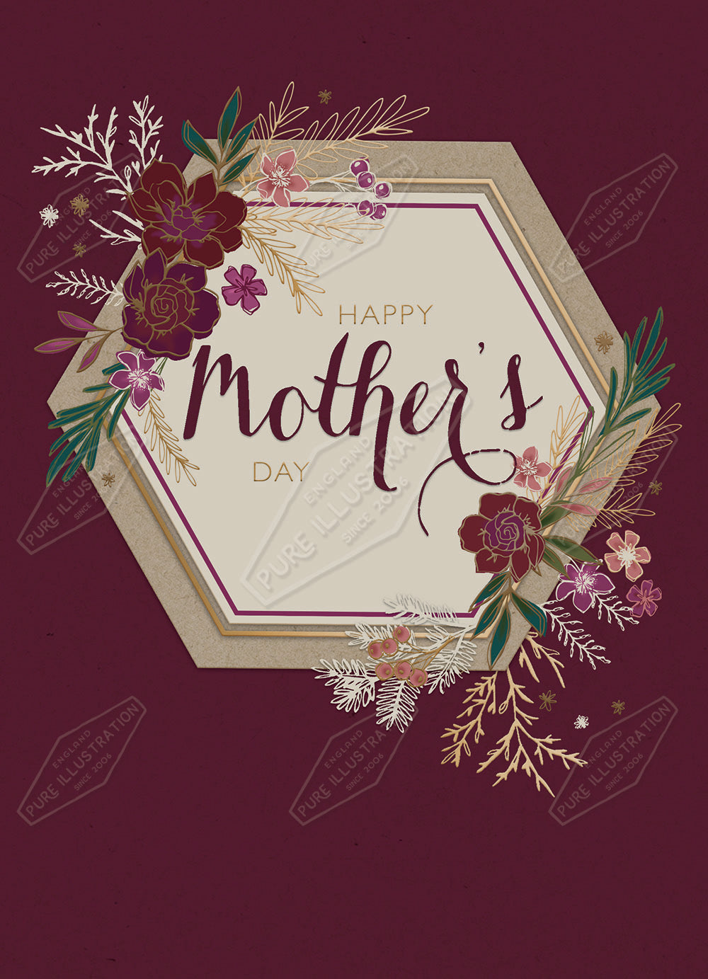 00032237KSP- Kerry Spurling is represented by Pure Art Licensing Agency - Mother's Day Greeting Card Design