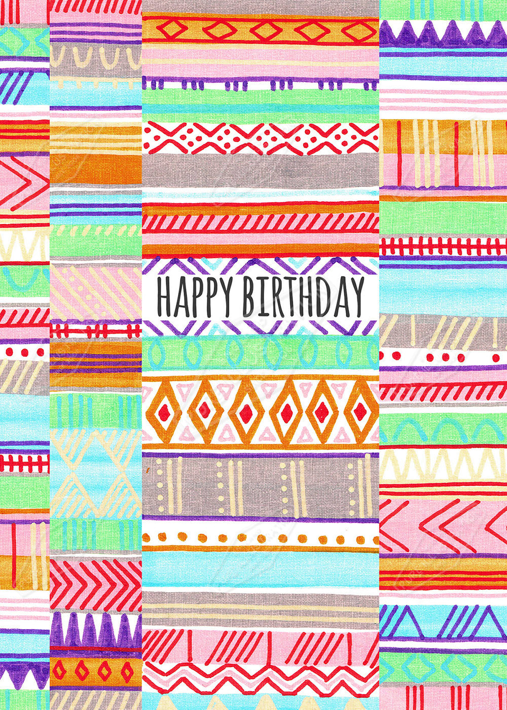 Bright Ethnic Pattern Birthday Design by Pure Art Licensing Agency & Surface Design Studio