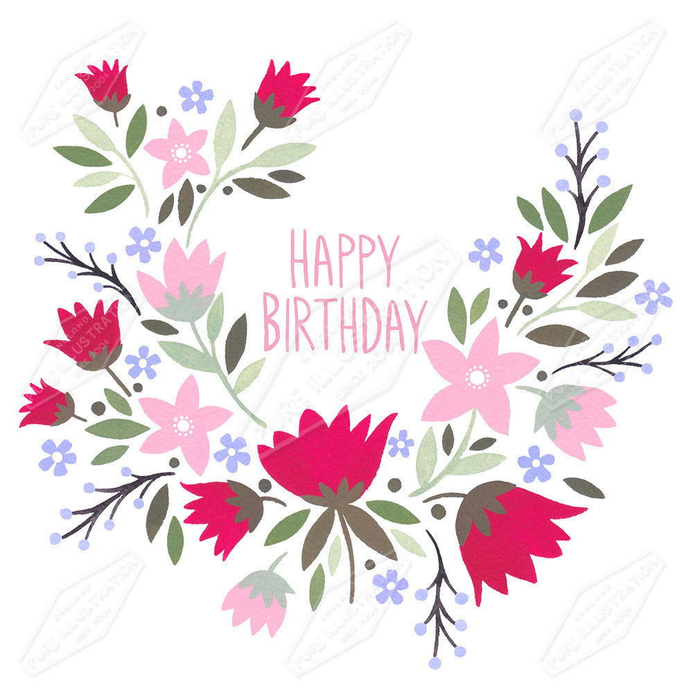 00032396SSN- Sian Summerhayes is represented by Pure Art Licensing Agency - Birthday Greeting Card Design