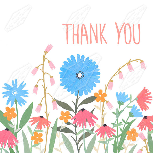 00032478SSN- Sian Summerhayes is represented by Pure Art Licensing Agency - Thank You Greeting Card Design