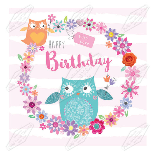 00032532AMC - Amanda McDonough is represented by Pure Art Licensing Agency - Birthday Greeting Card Design