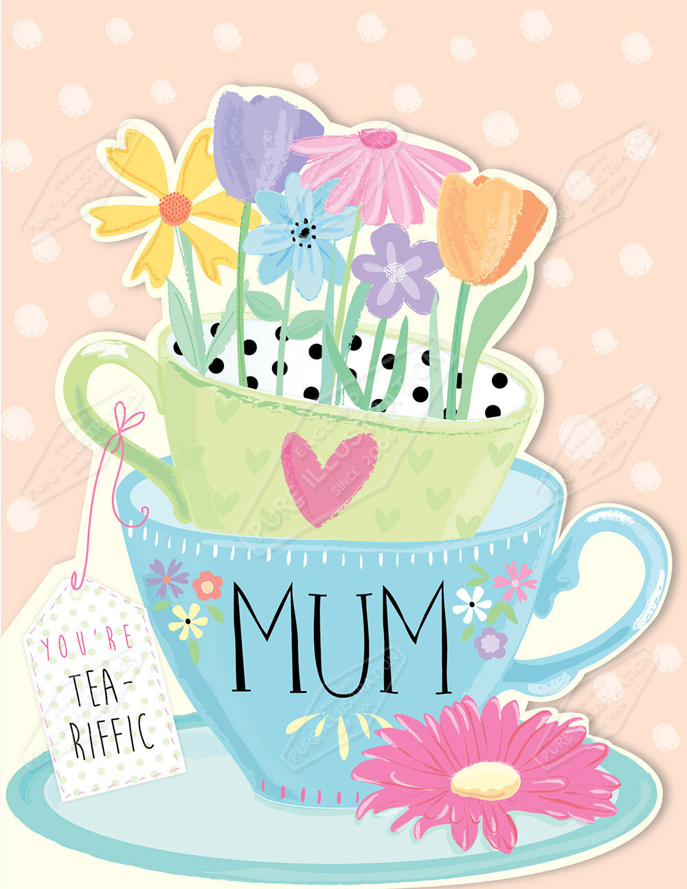 00032534AMC - Amanda McDonough is represented by Pure Art Licensing Agency - Mother's Day Greeting Card Design