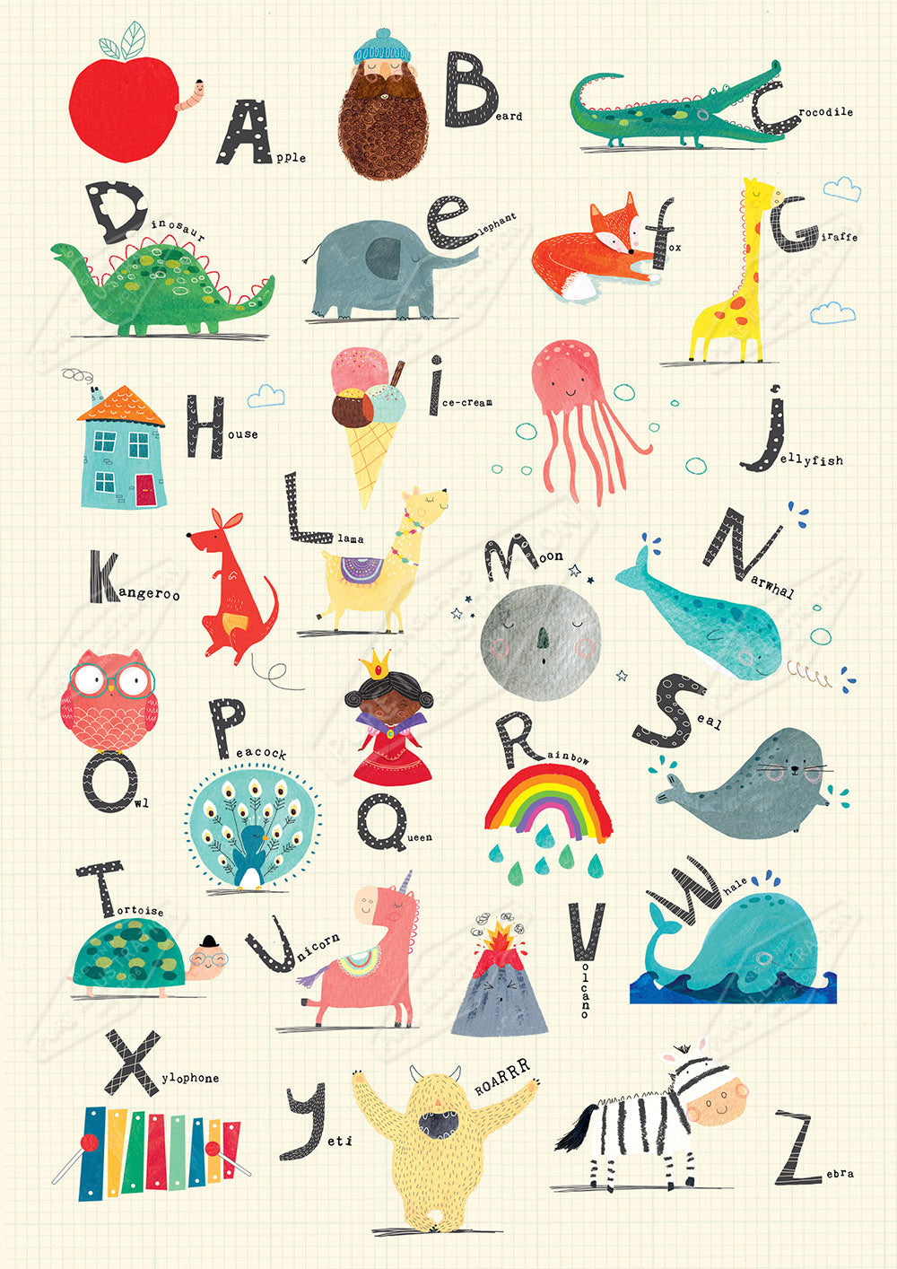 Animal Alphabet Illustration by Cory Reid for Pure Art Licensing Agency & Surface Design Studio