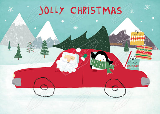 Jolly Santa & Friends Greeting Card Design by Cory Reid for Pure Art Licensing Agency & Surface Design Studio