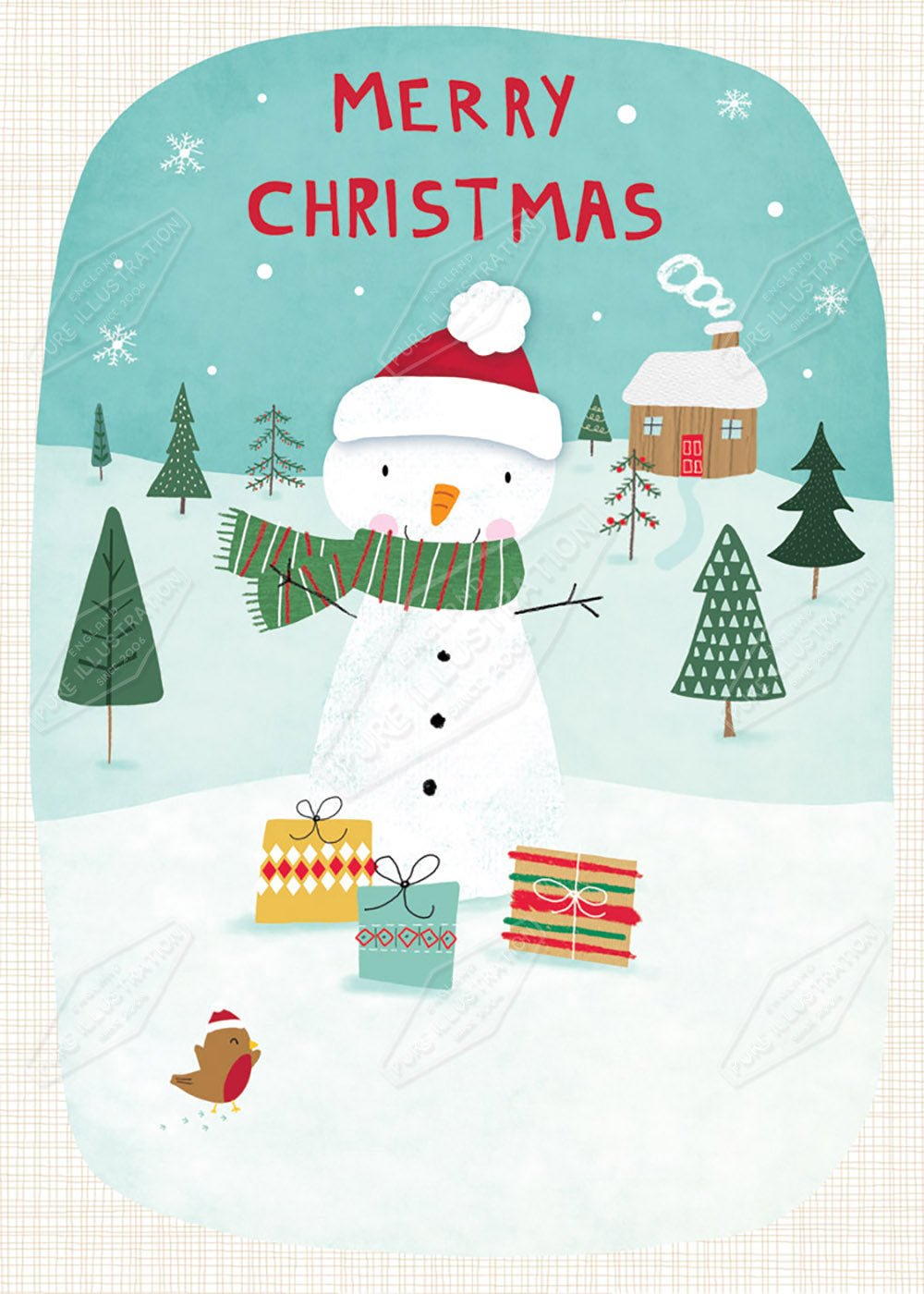 Snowman Illustration by Cory Reid for Pure Art Licensing Agency & Surface Design Studio