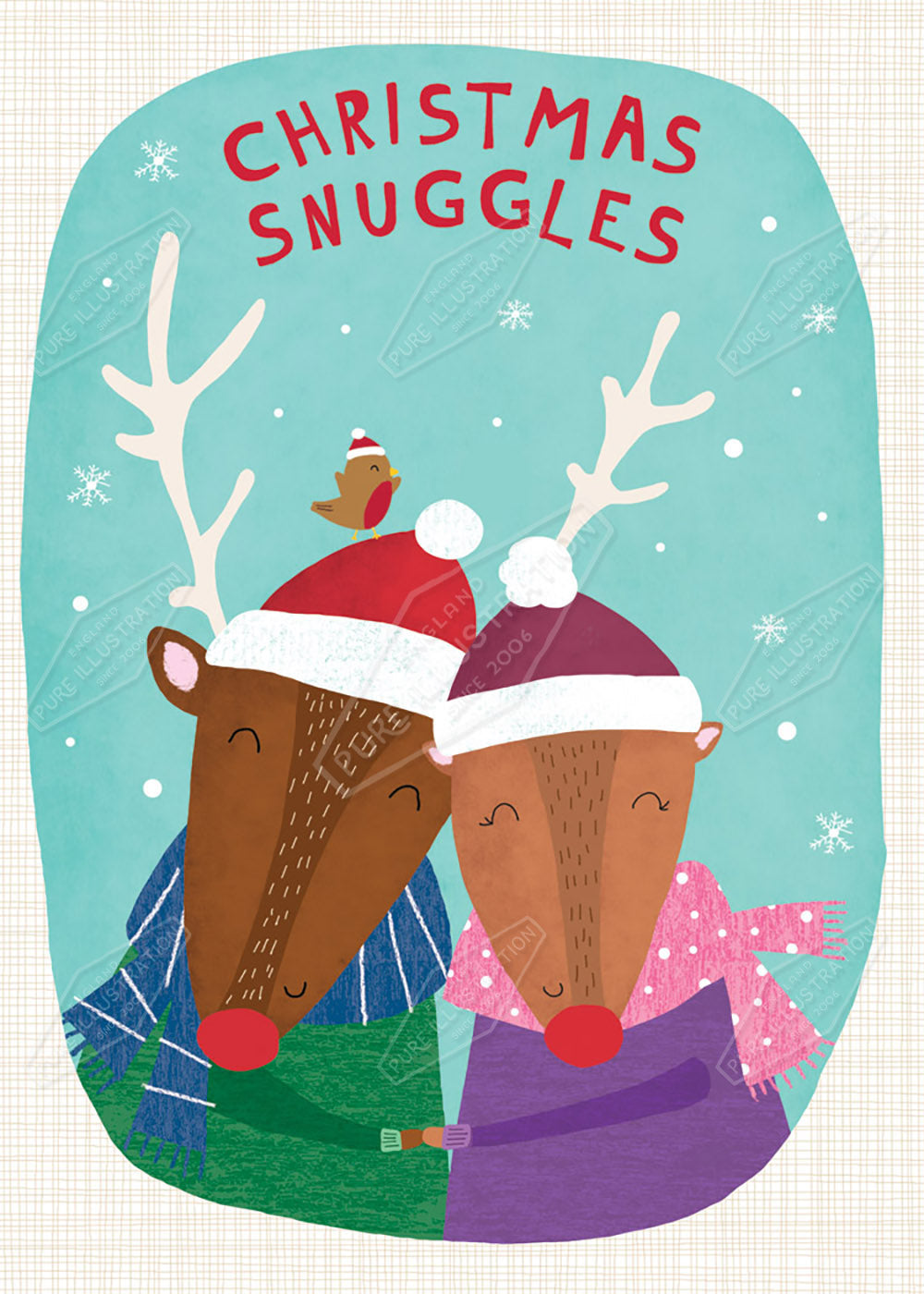 Reindeer Couple Illustration by Cory Reid for Pure Art Licensing Agency & Surface Design Studio