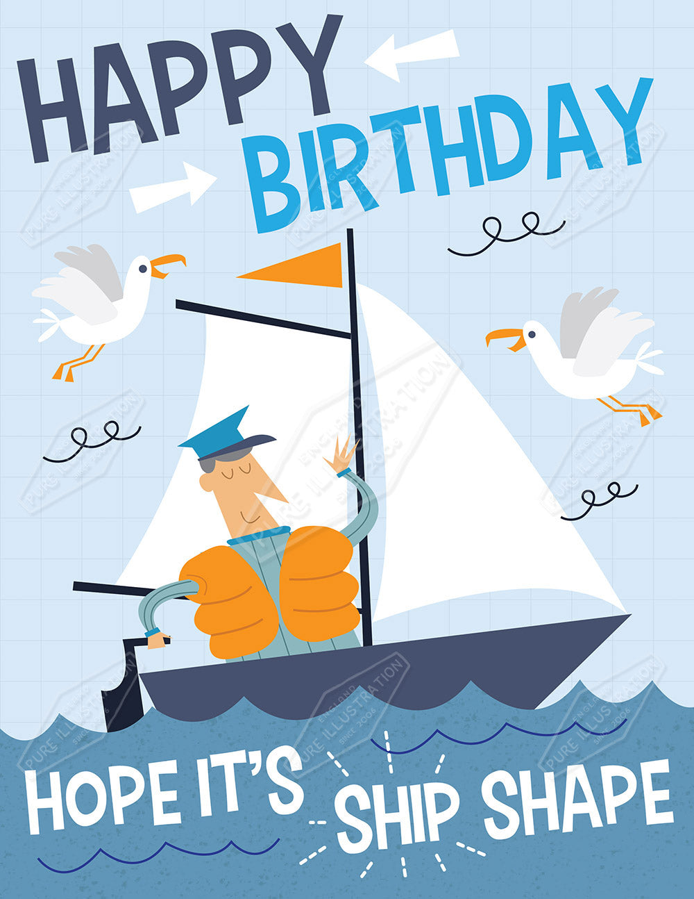 00032862RSW - Luke Swinney is represented by Pure Art Licensing Agency - Birthday Greeting Card Design