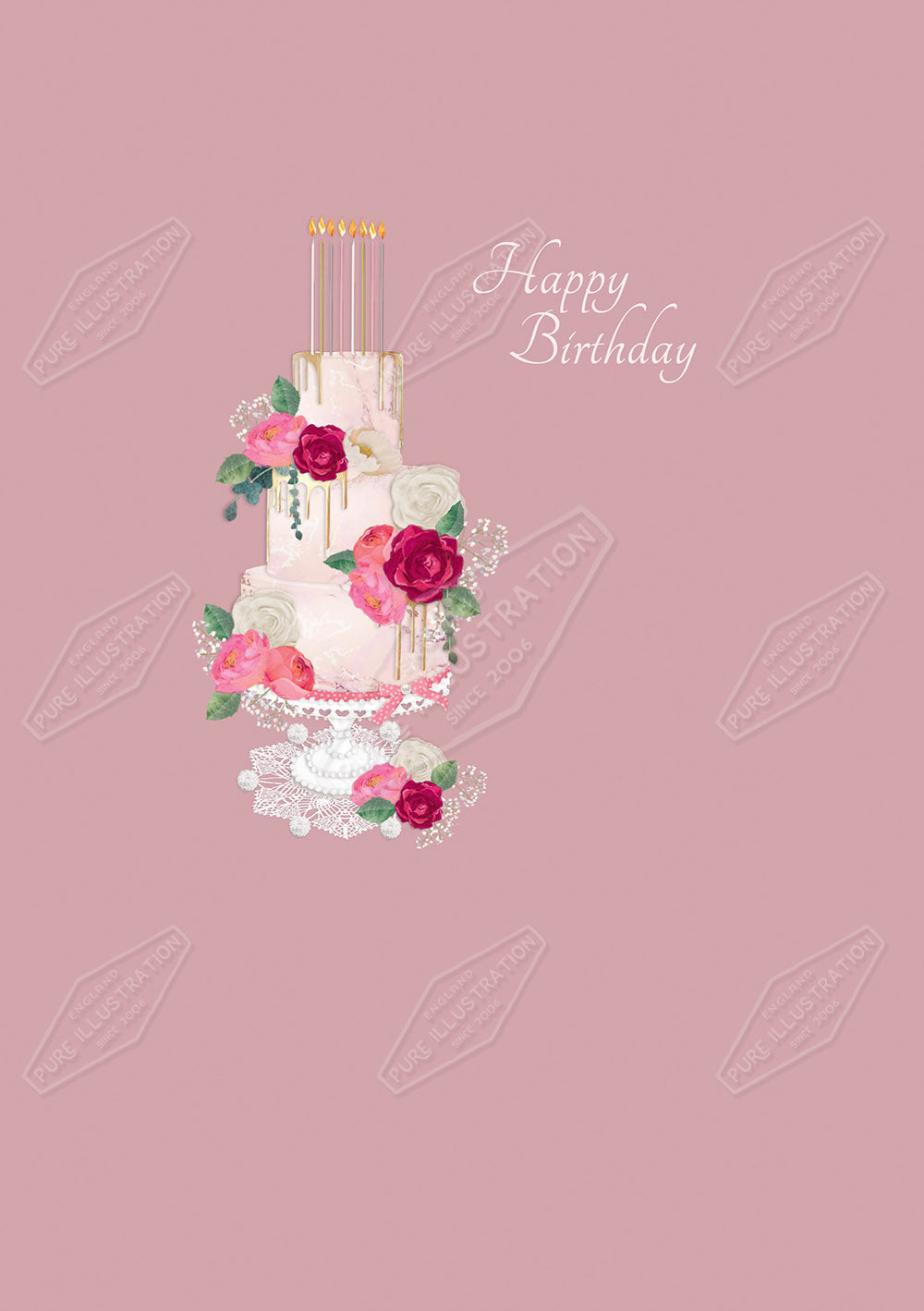 00033195KSP- Kerry Spurling is represented by Pure Art Licensing Agency - Birthday Greeting Card Design