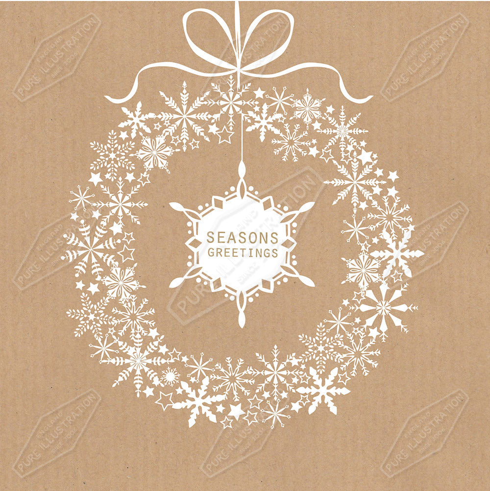 00033205AMC - Snowflake Wreath Christmas Greeting Card Design by Amanda McDonough for Pure Art Licensing Agency - Surface Design Studio