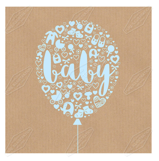 00033206AMCa - Amanda McDonough is represented by Pure Art Licensing Agency - New Baby Greeting Card Design