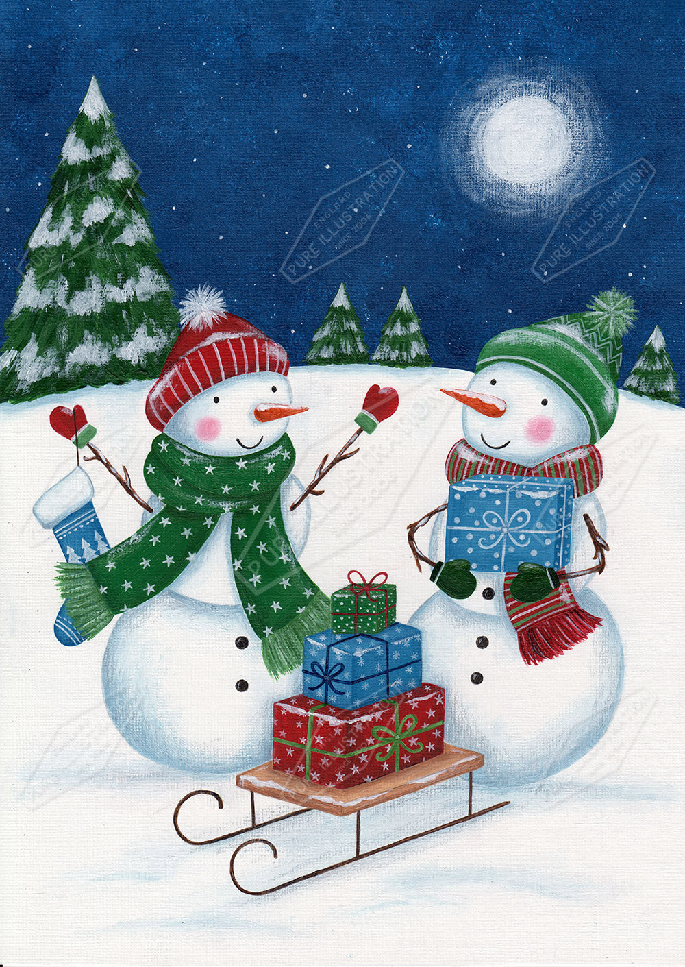 00033406AAI - Wintery Snowmen by Anna Aitken - Pure Art Licensing Agents
